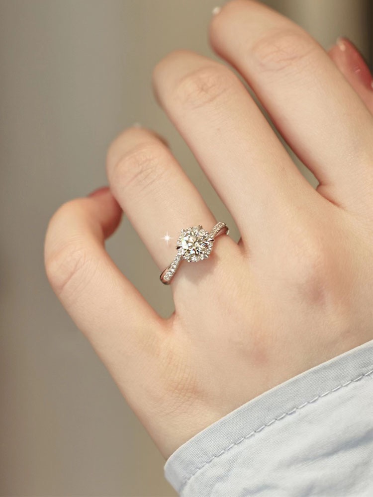 2024 nou inel cu diamant moissanite! Creat cu proporția de aur perfectă!