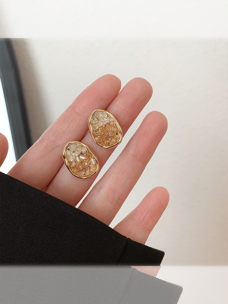 Original [Designer] Dance Weliedon Orange Soda Cercei neregulați cu pietre prețioase naturale Cercei la modă