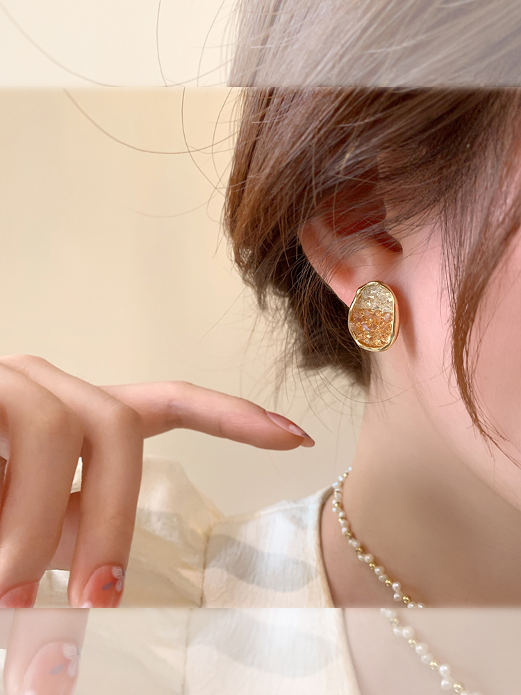 Original [Designer] Dance Weliedon Orange Soda Cercei neregulați cu pietre prețioase naturale Cercei la modă