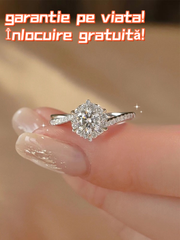 2024 nou inel cu diamant moissanite! Creat cu proporția de aur perfectă!
