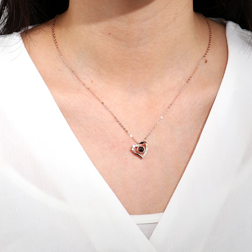 💎Colier personalizat cu proiecție foto - inimă