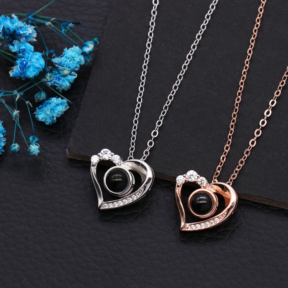 💎Colier personalizat cu proiecție foto - inimă