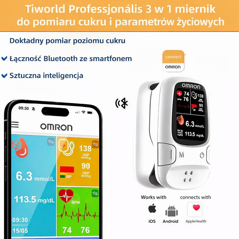 Omron™ wprowadza na rynek nowy, nieinwazyjny, inteligentny glukometr🔥Wyprodukowano w USA🔥