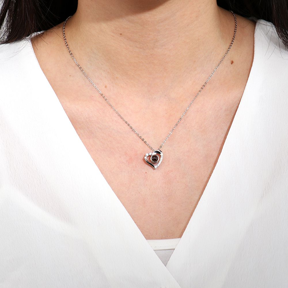 💎Colier personalizat cu proiecție foto - inimă