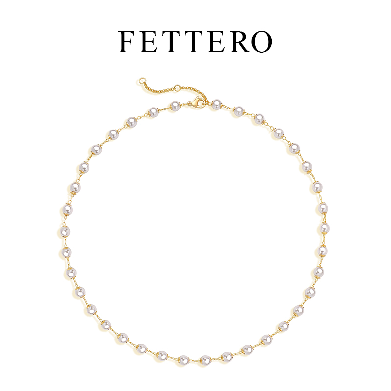 📿<FETTERO >Gėlavandenių perlų karoliai 18k paauksuoti