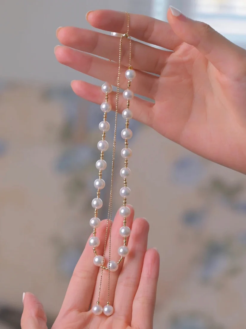 💖📿Duży rabat🎁Naszyjnik z pereł słodkowodnych, pozłacany