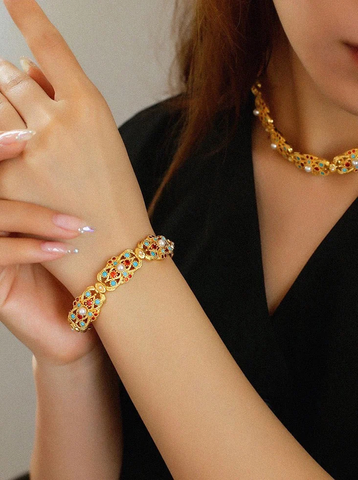 Set de colier Hailey | Placat cu aur de 14k
