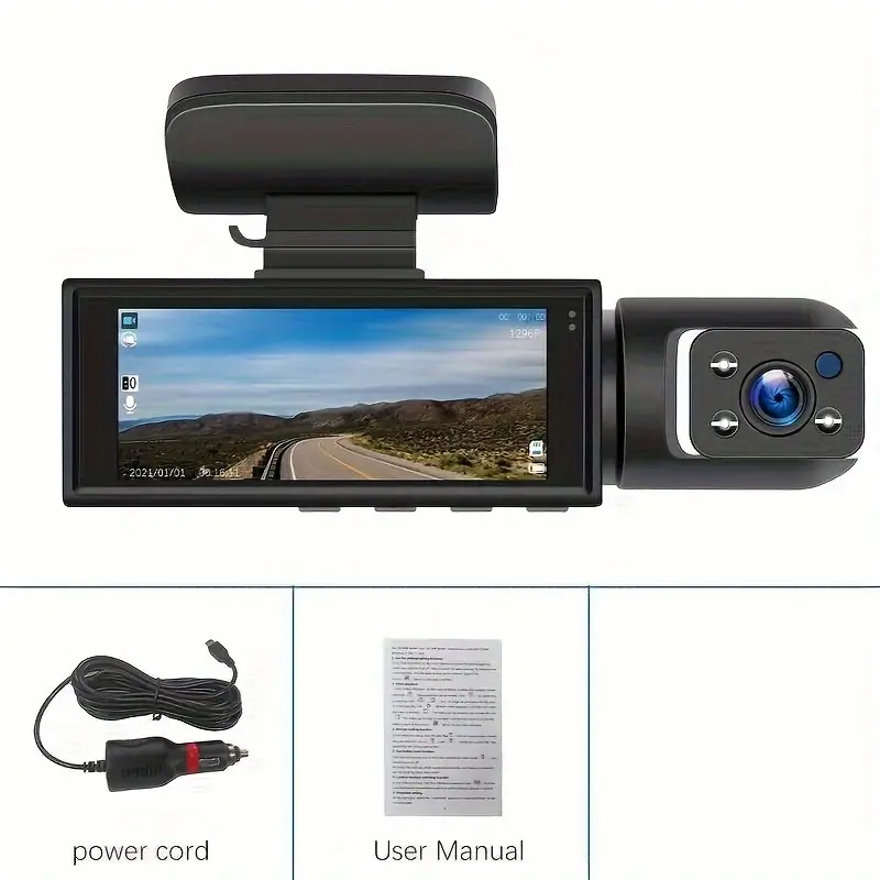 dash cam 3 16 inch black box car night vision dvr vehicle mirror video camera recorder dash cam front built in camera sensor hd night vision car dvr details 5