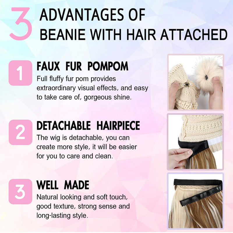 New Warm Detachable One-Piece Big Wave Wig Knit Hat(50% OFF)