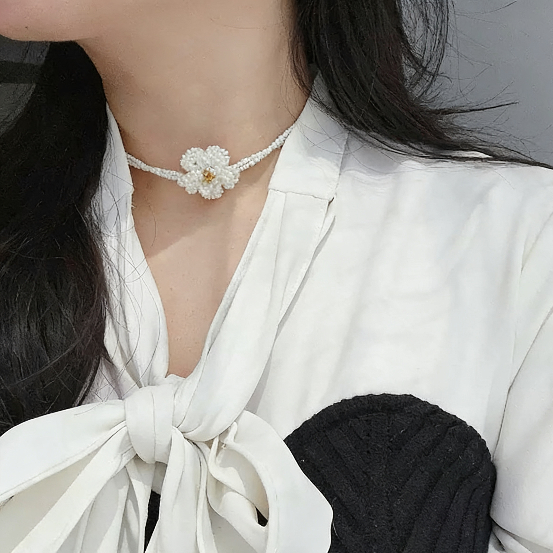 Twinkglo™ Handmade Camellia Beaded Stud Earrings