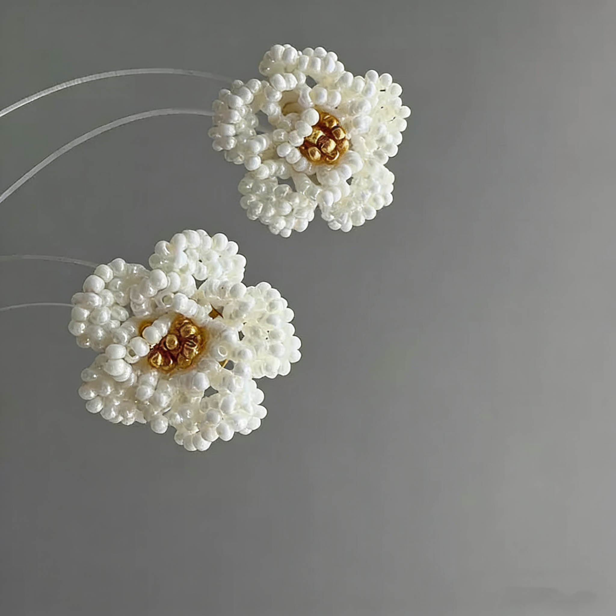 Twinkglo™ Handmade Camellia Beaded Stud Earrings