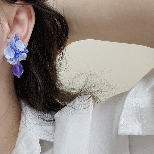 Twinkglo™ Handmade Blush Floral & Crystal Drop Earrings