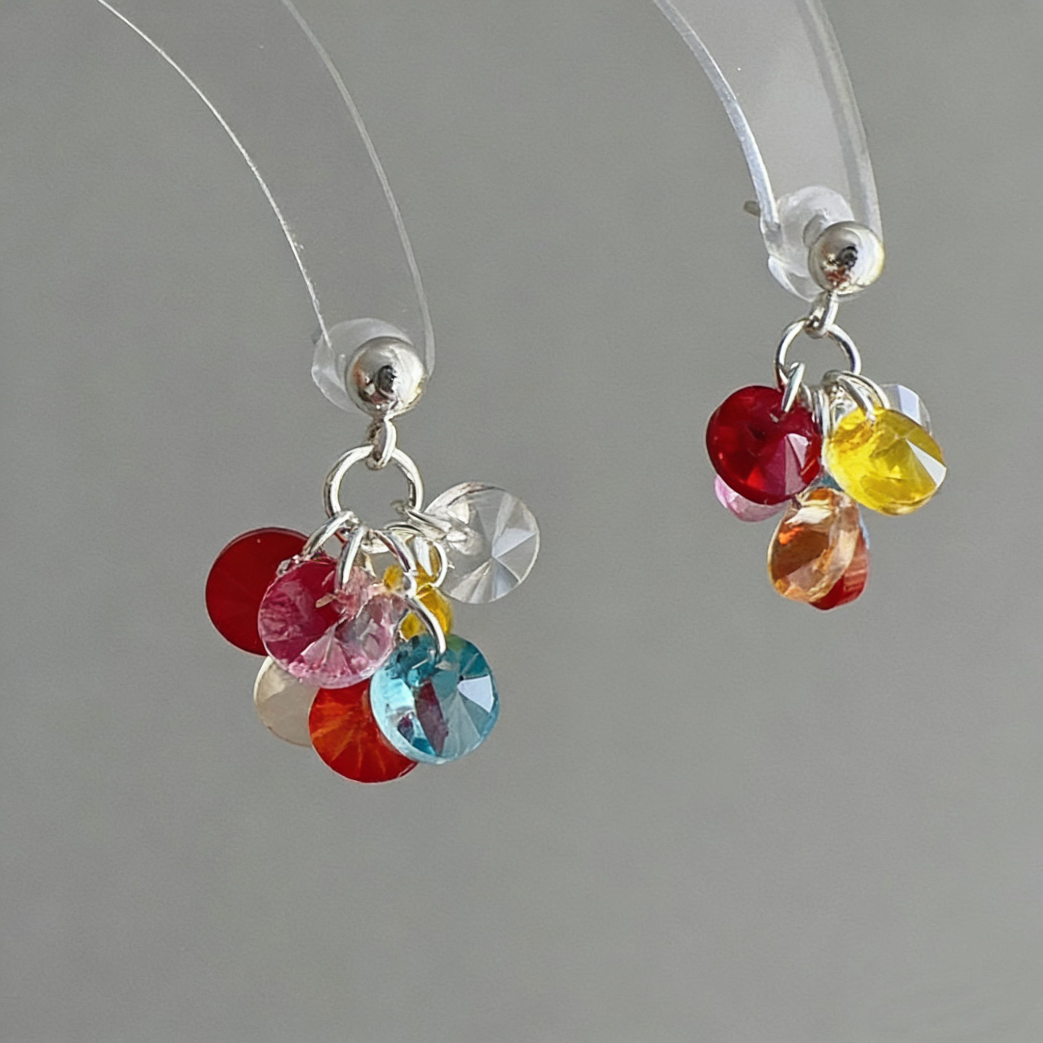 Twinkglo™ Handmade Multicolor Crystal Cluster Stud Earrings