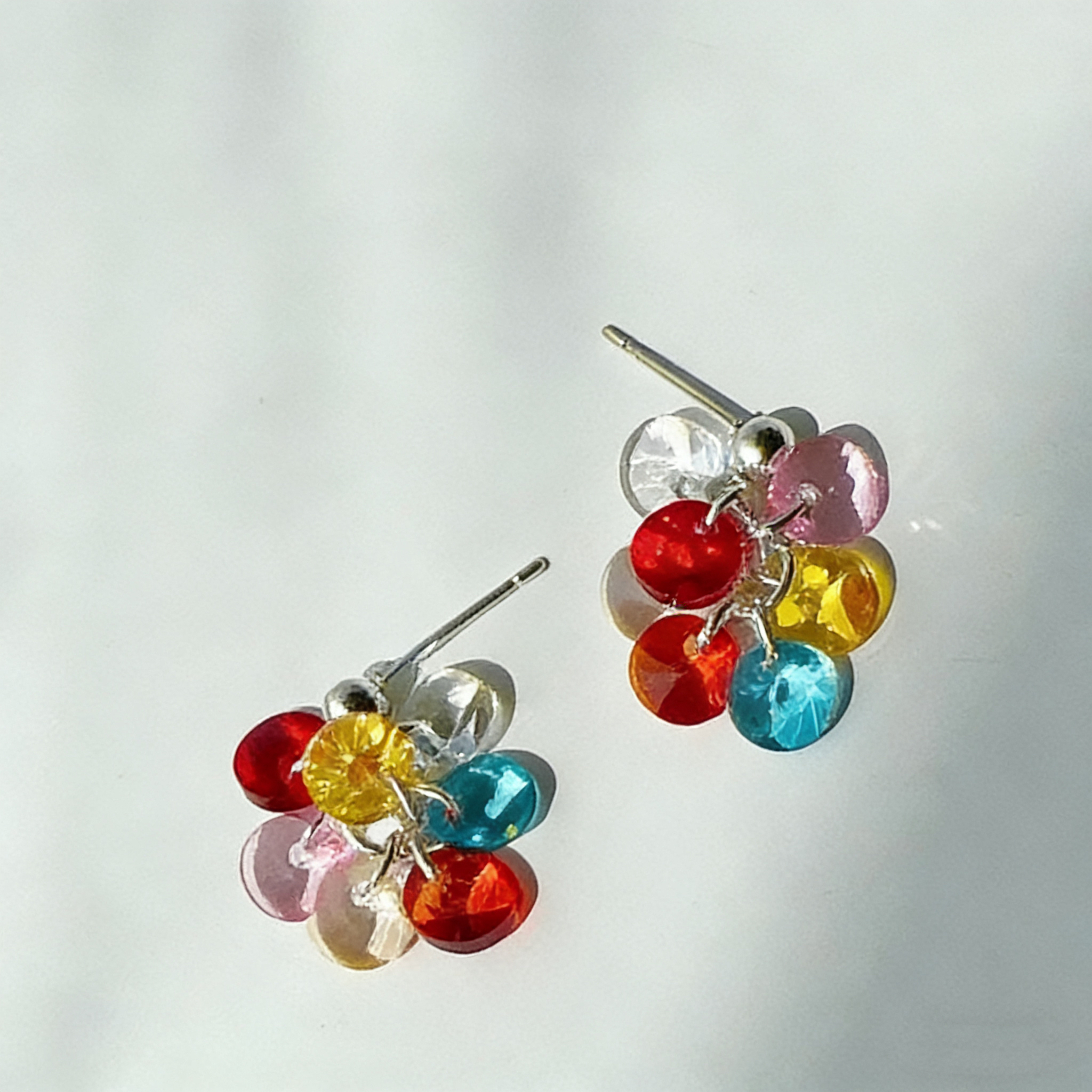 Twinkglo™ Handmade Multicolor Crystal Cluster Stud Earrings