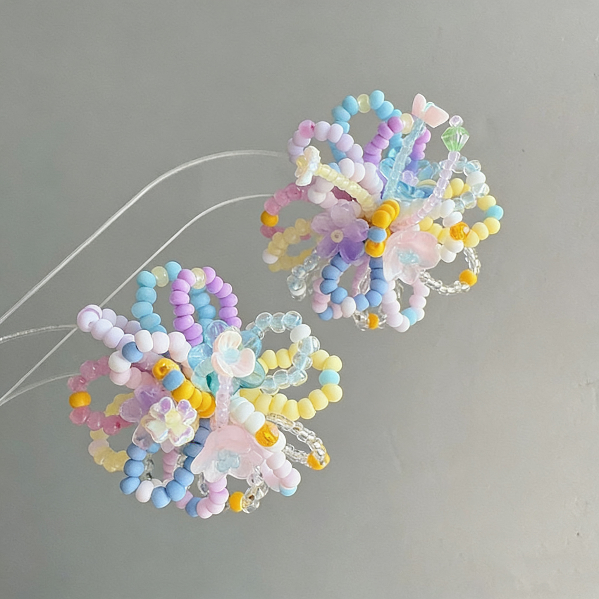 Twinkglo™ Handmade Pastel Floral Beaded Drop Earrings