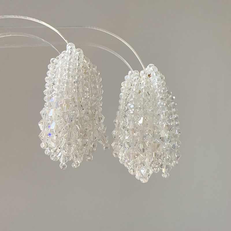 Twinkglo™ Handmade Blush Crystal Tassel Drop Earrings