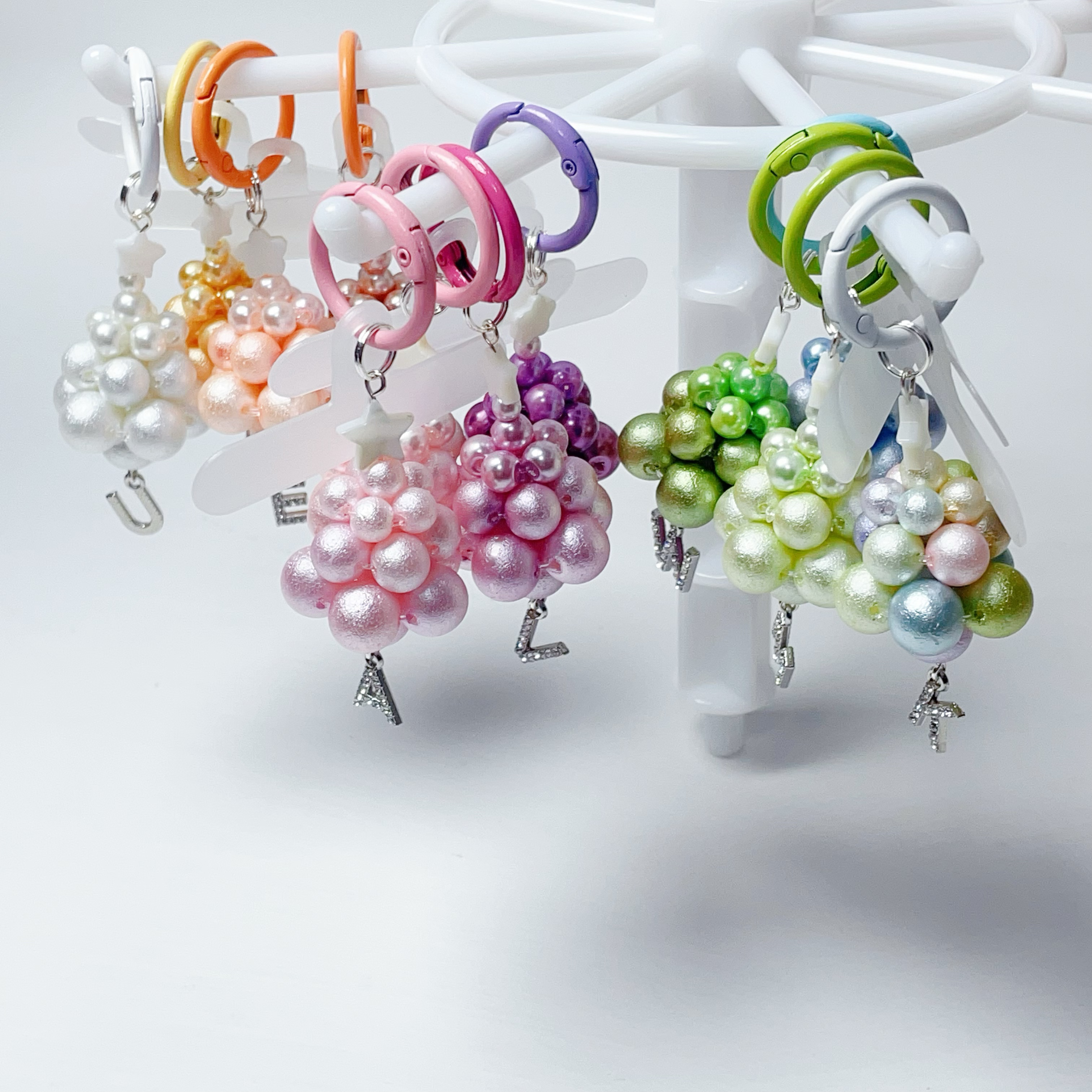 Mystery-style Custom Initial Pearl Christmas Tree Charm