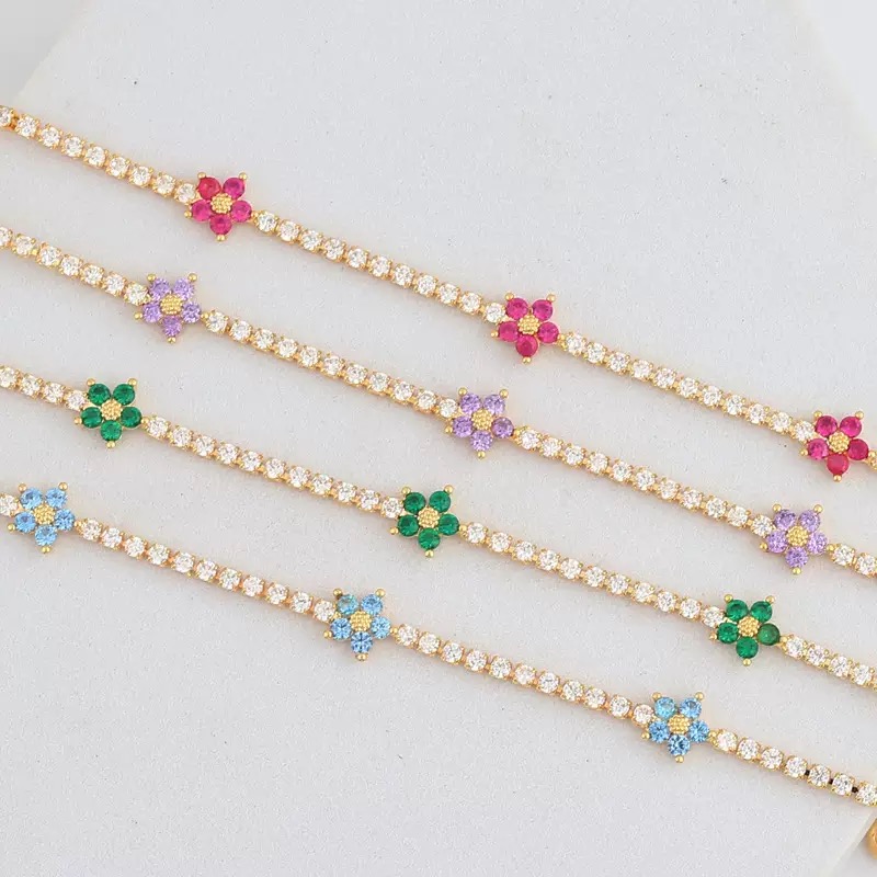 Twinkglo™ Colorful flower bracelet zircon