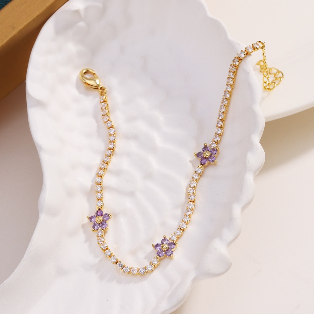 Twinkglo™ Colorful flower bracelet zircon