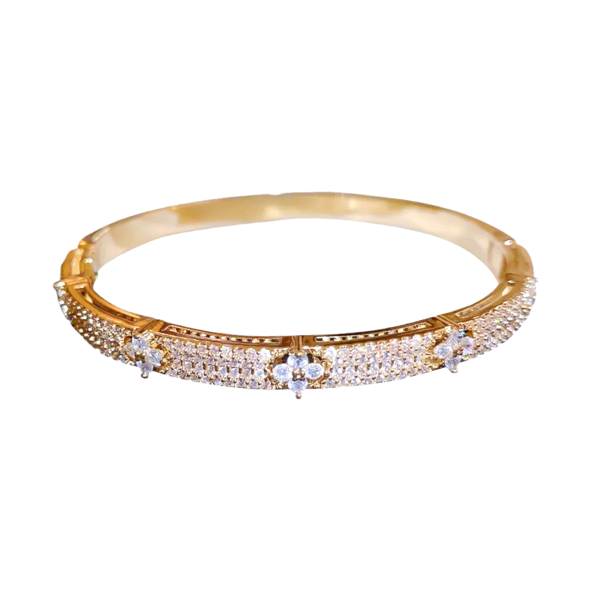 Twinkglo™ Flower zircon hollow opening bracelet