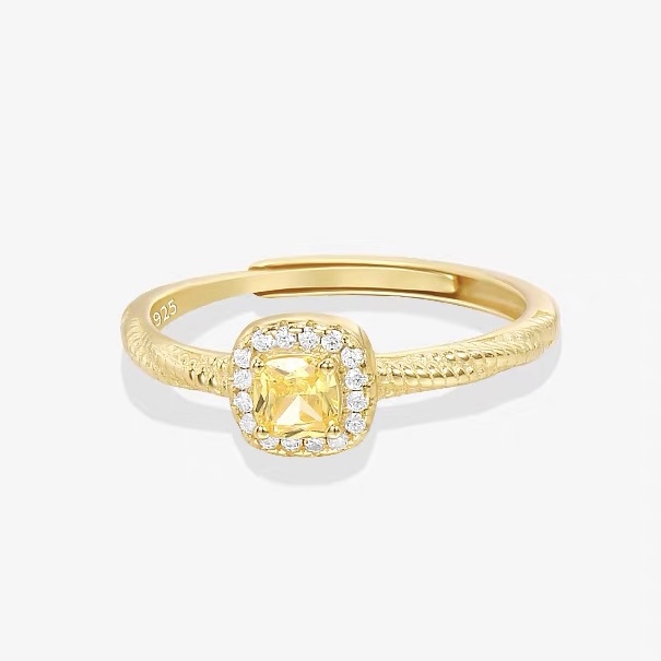 Twinkglo™ Sugar cube Zircon opening Ring 