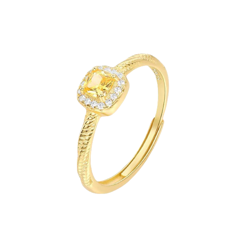 Twinkglo™ Sugar cube Zircon opening Ring 