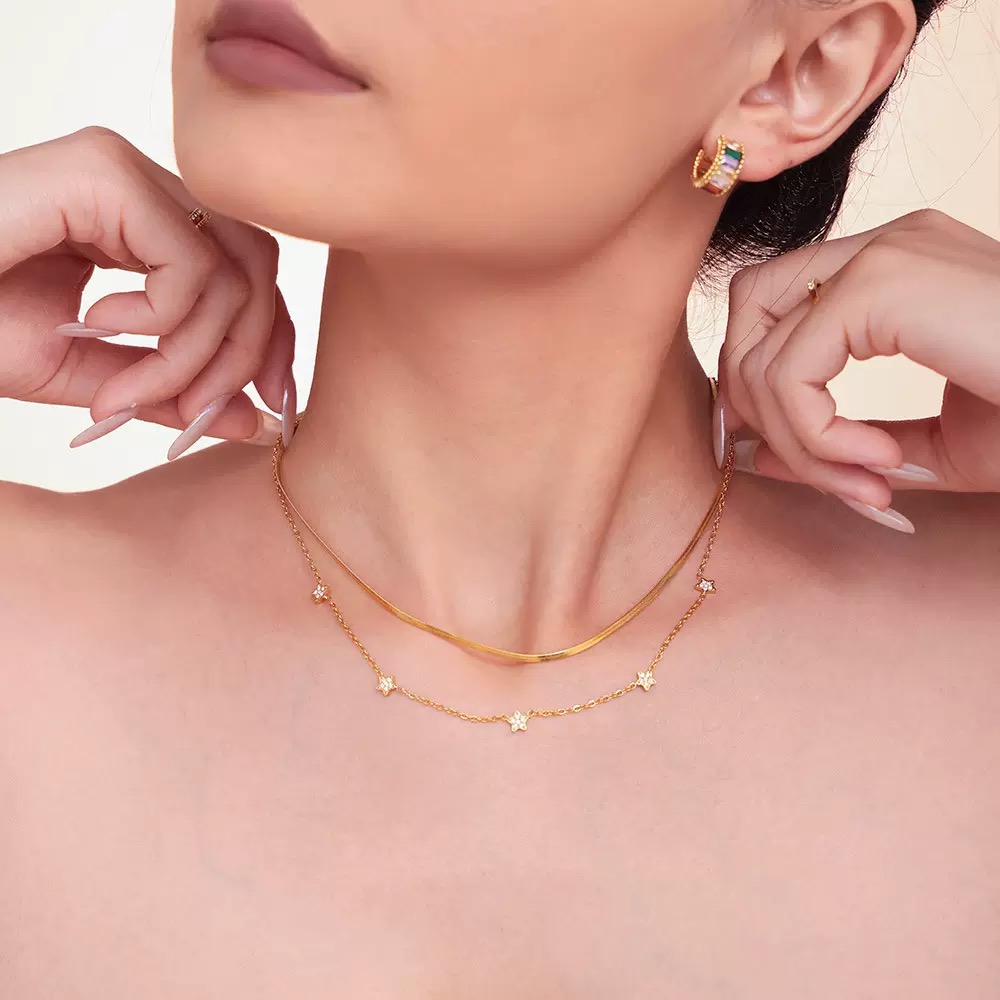 Twinkglo™ Pentagram zircon necklace 