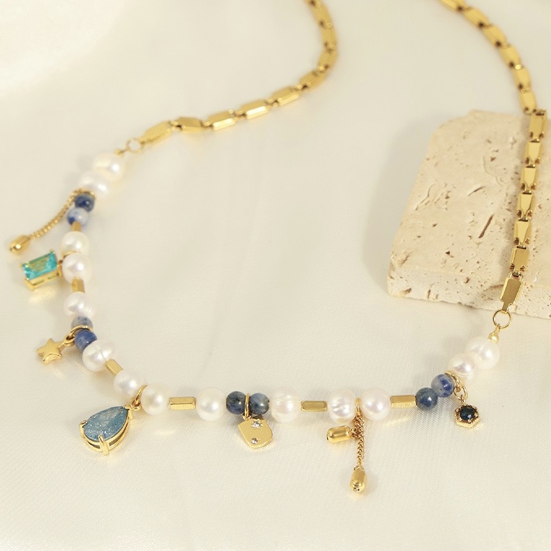 Twinkglo™ Natural pearl tassel  necklace