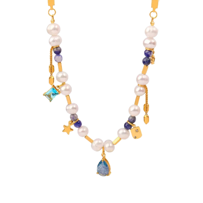 Twinkglo™ Natural pearl tassel  necklace