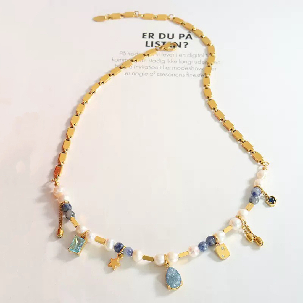 Twinkglo™ Natural pearl tassel  necklace