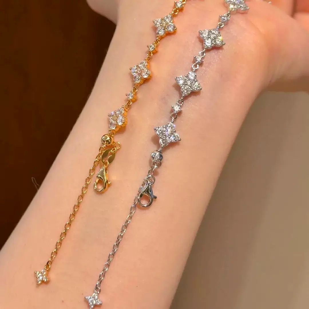 Twinkglo™  Drawstring design flower Zircon Bracelet 