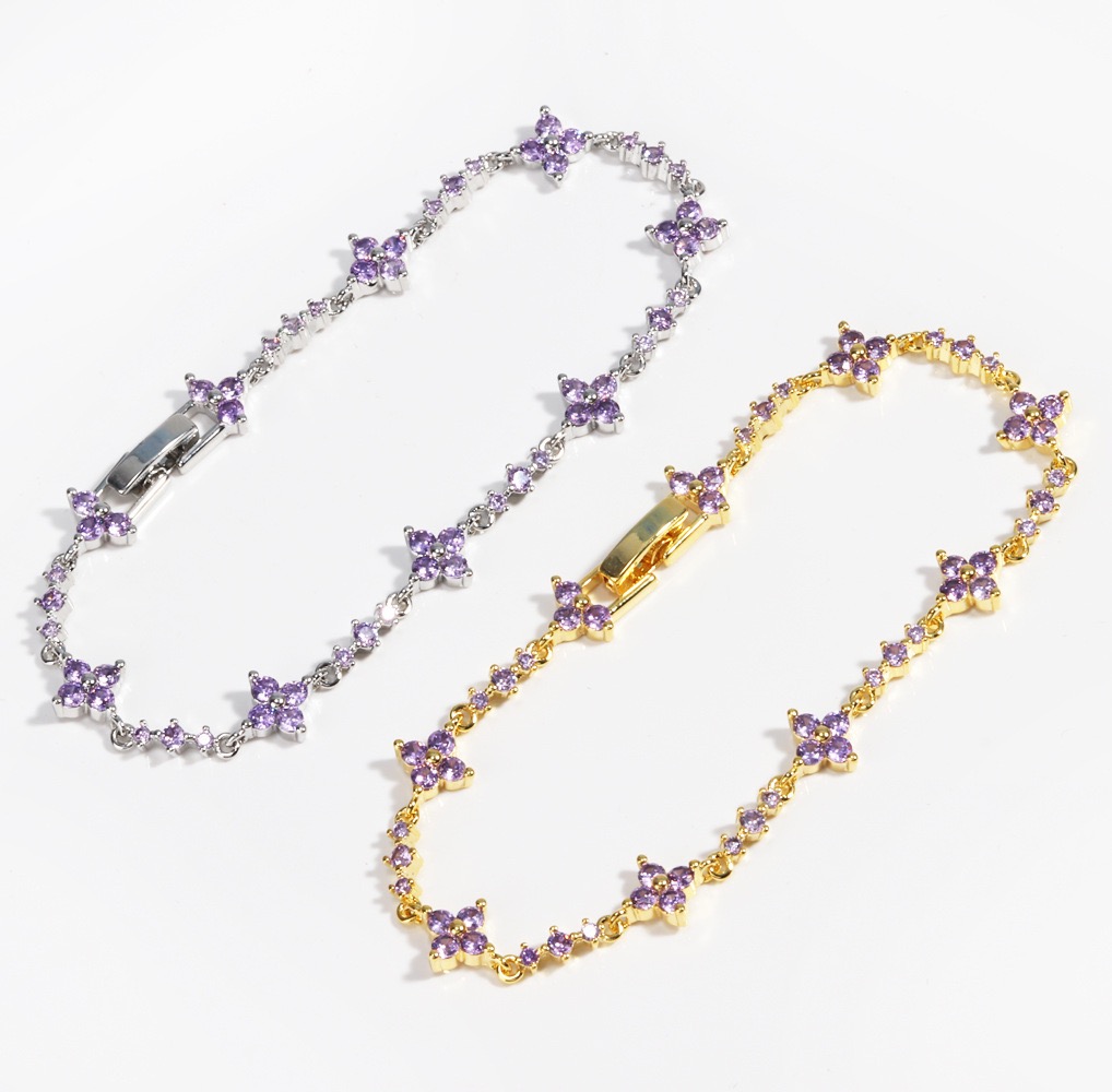 Twinkglo™  flowers Bracelet Zircon 