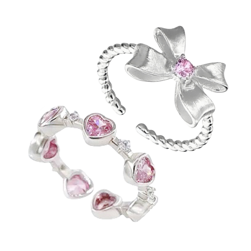 Twinkglo™ Love Zircon open Ring Set