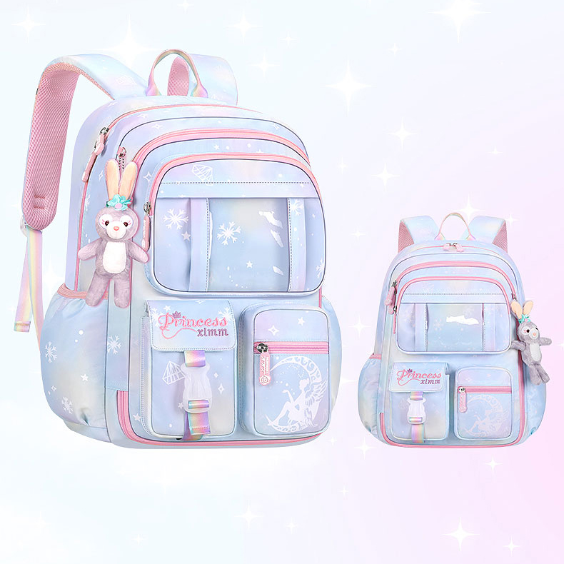 O design de abertura lateral da geladeira é uma mochila sonhadora leve, espaçosa e que reduz o peso para crianças da 1ª à 6ª série (edição limitada)