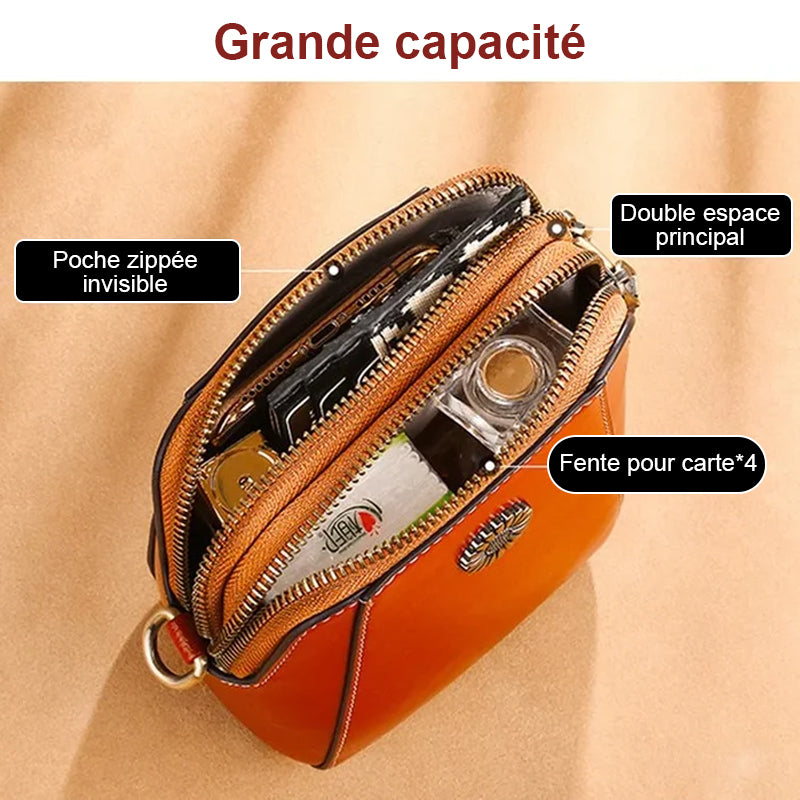 BOLSA TIRACOLO MINI DE COURO MACIO