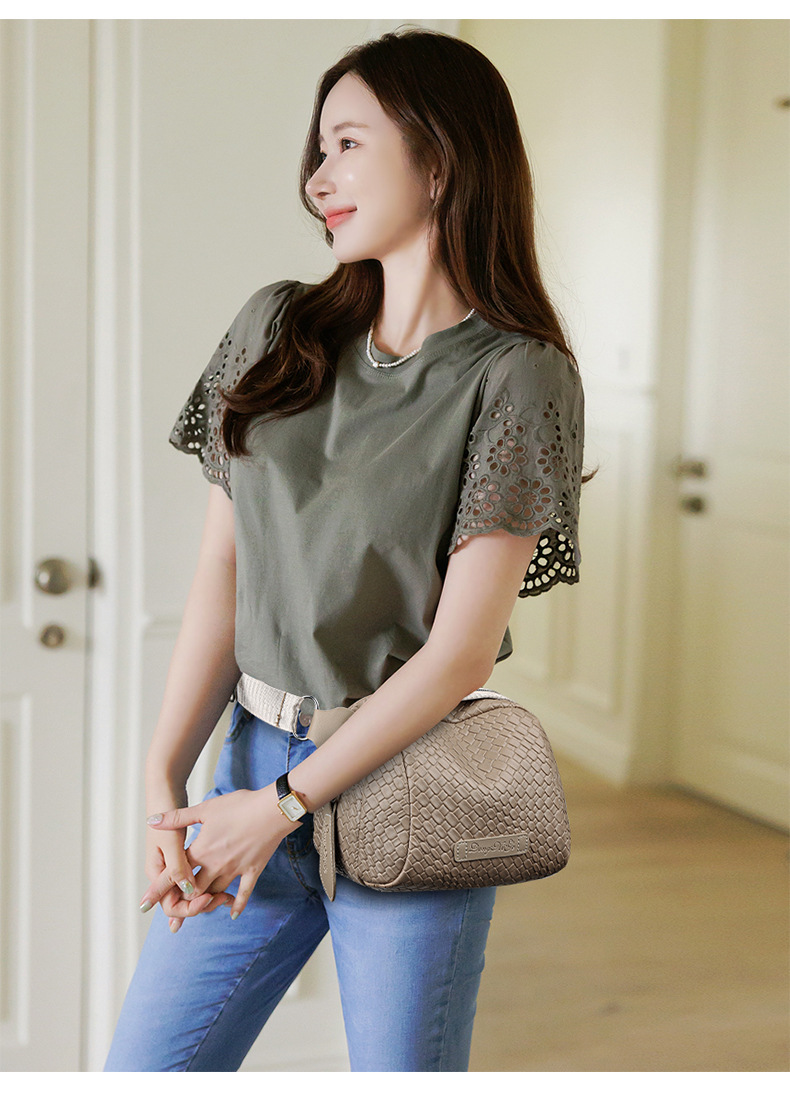 🔥Último dia com 50% de desconto🔥🌟Bolsa de concha de couro bovino de grande capacidade para tecelagem manual👜