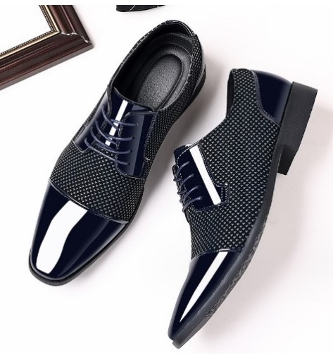2024 Novos sapatos masculinos de couro com pedras preciosas de alta qualidade