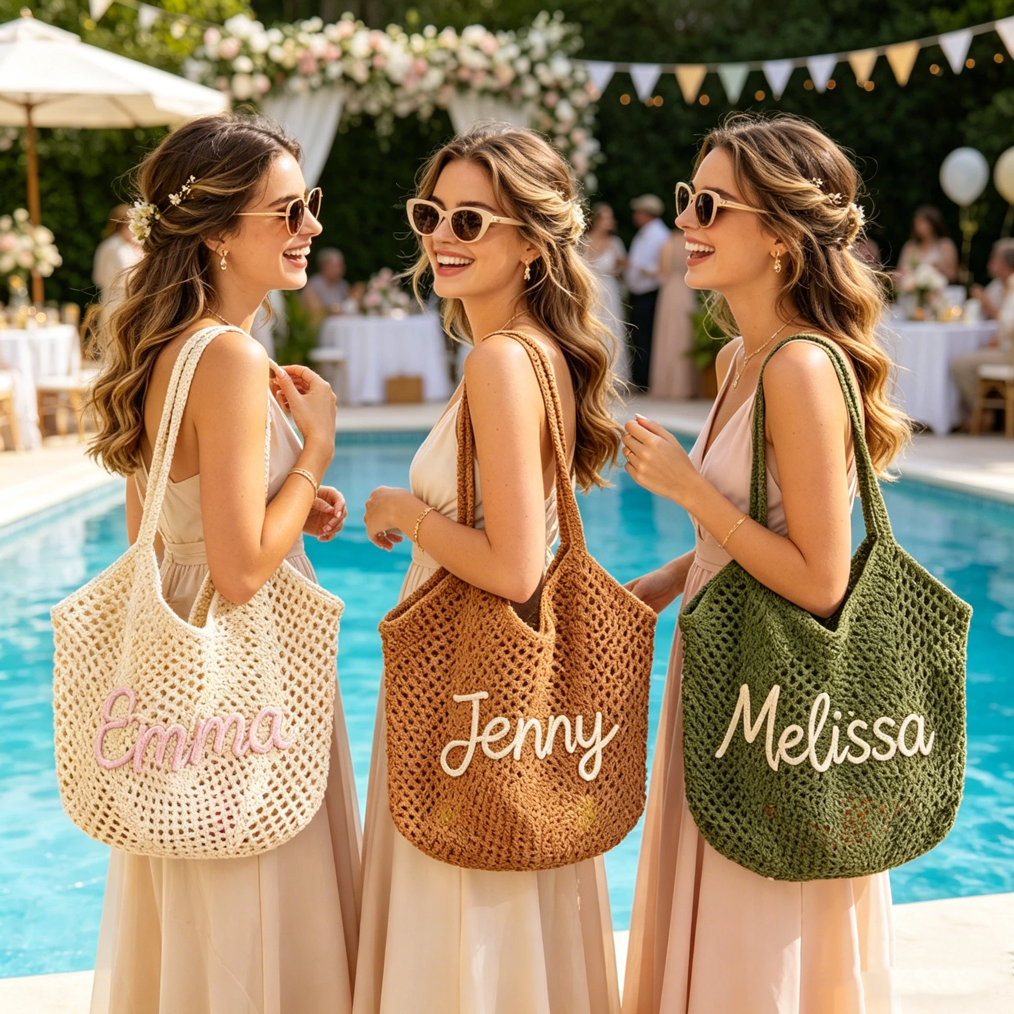 Personalized Hand Embroidered Crochet Beach Tote Bag for Unique & Love | JNSBag122