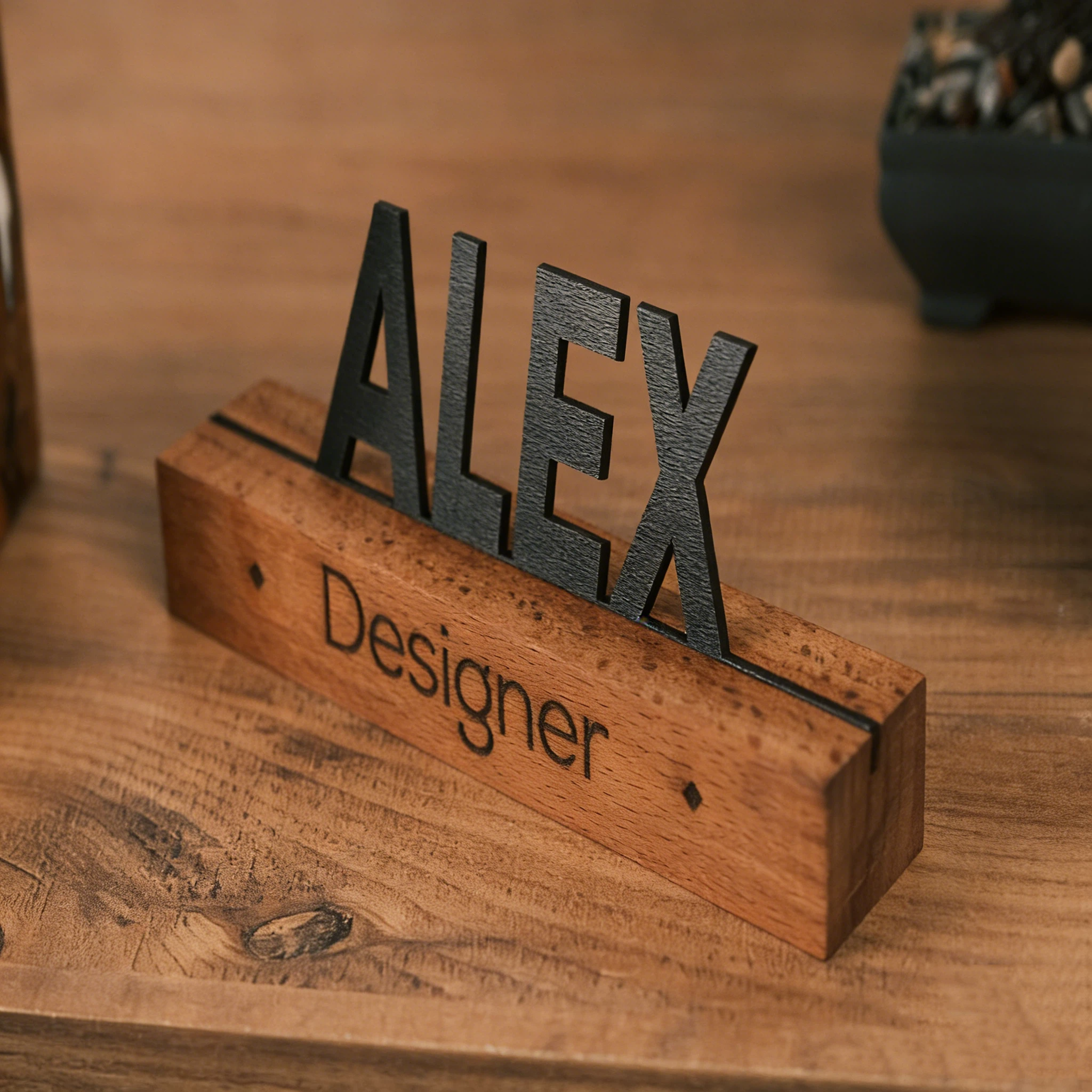 Personalized Wood Desk Name Plate | JNSDec197