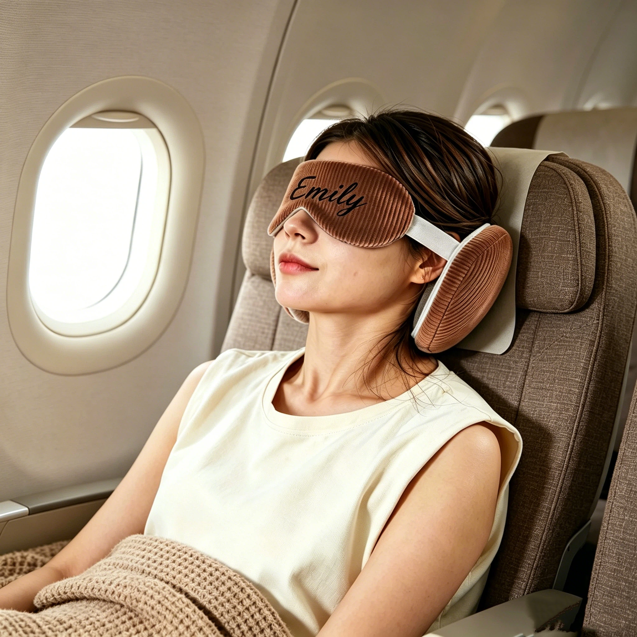 Personalized Name Travel Portable Sleep Mask & Neck Pillow Set | JNSBag147