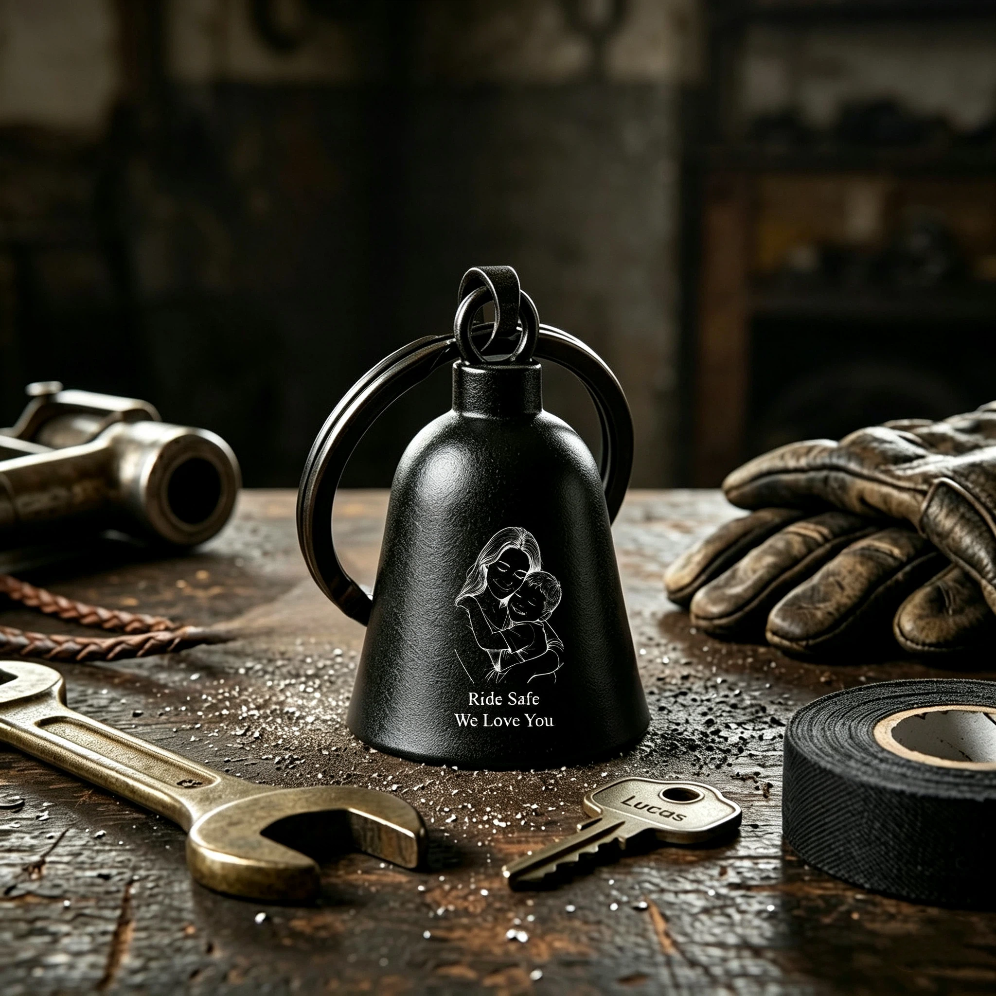 Personalized Photo Engraved Motorcycle Guardian Bell for Unique and Love | JNSDec222