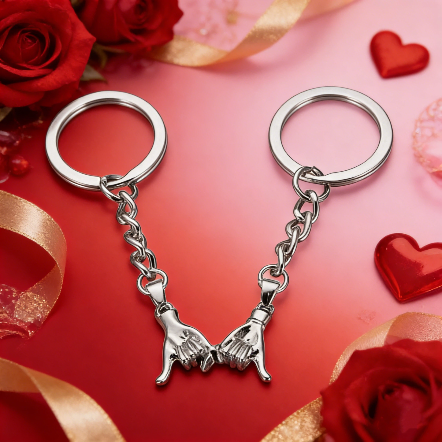 Personalized Monogram Engraved Pinky Promise Matching Couple Keychains for Unique & Love | JNSDec191