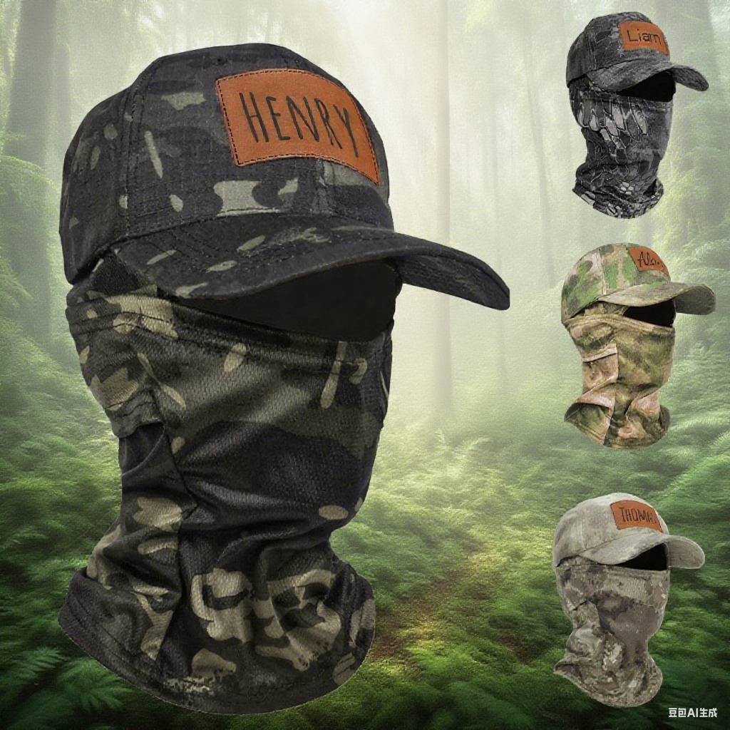 Personalized Name Outdoor Camo Baseball Cap & Face Mask Set for Unique & Love | JNSHat11