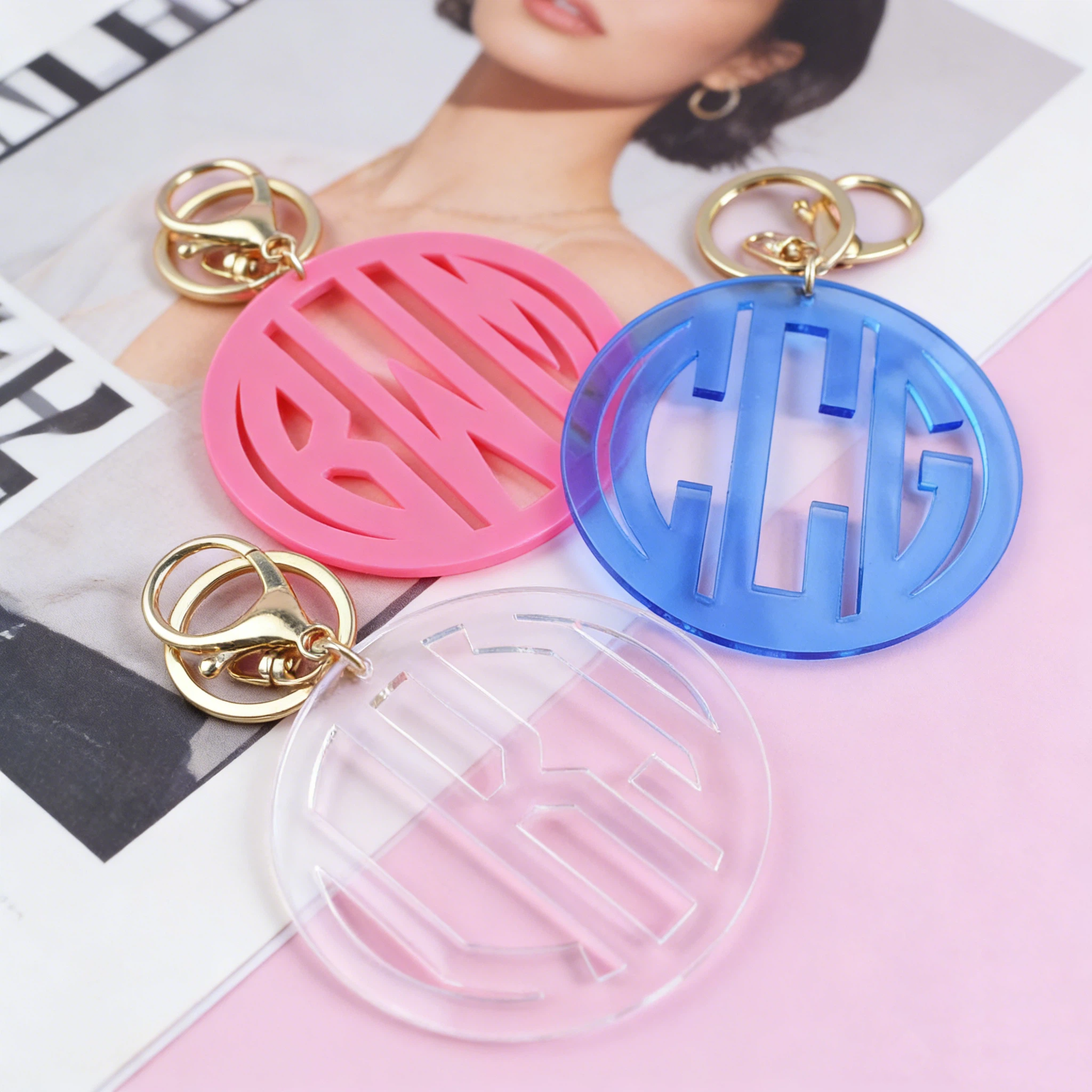 Personalized Monogram Acrylic Cutout Keychain For Unique & Love | JNSDec200