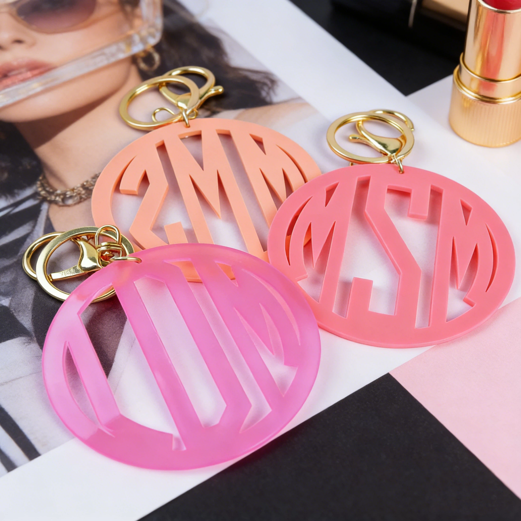 Personalized Monogram Acrylic Cutout Keychain For Unique & Love | JNSDec200