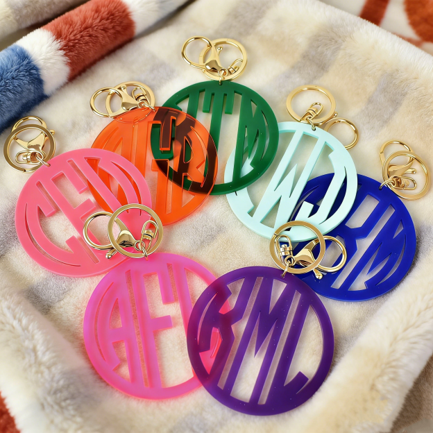 Personalized Monogram Acrylic Cutout Keychain For Unique & Love | JNSDec200