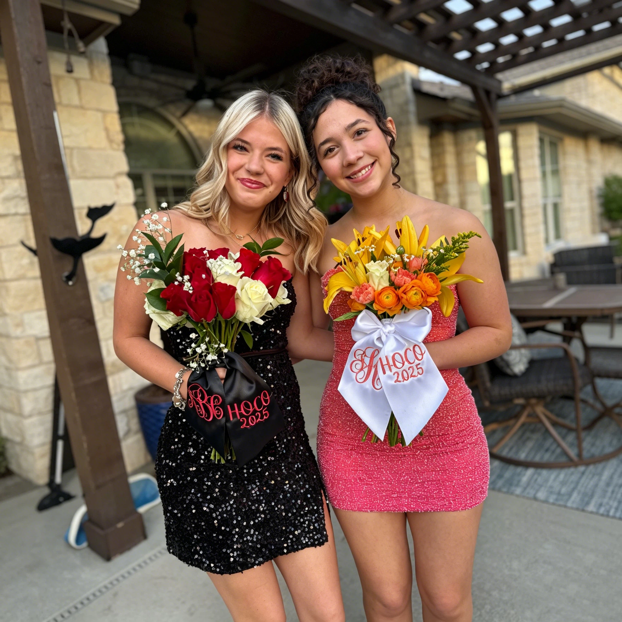 Personalized Monogram Embroidered Prom Couple Bouquet Sash for Unique & Love | JNSDec208