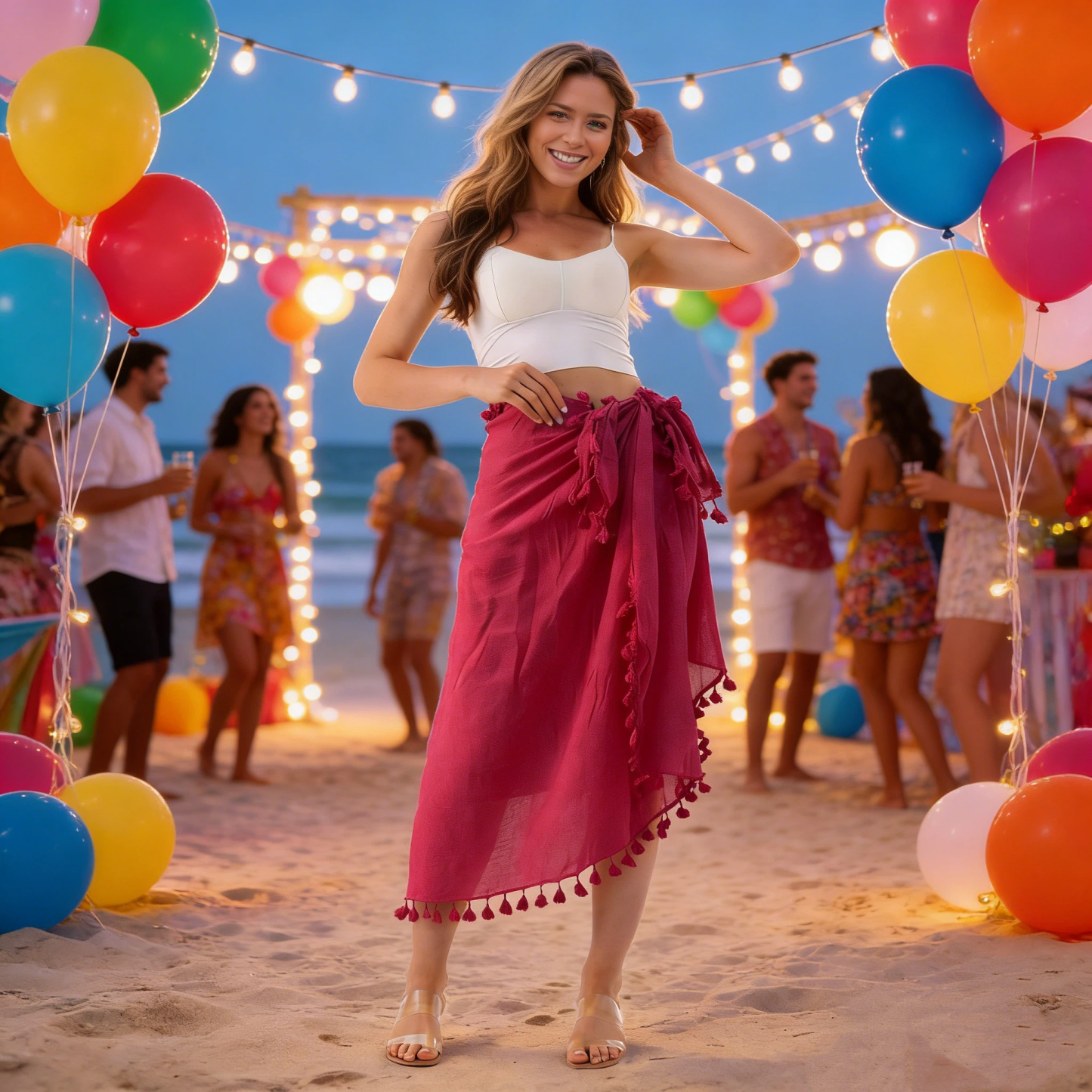 Personalized Embroidered Wedding Bachelorette Beach Sarong For Unique & Love | JNSTowel11