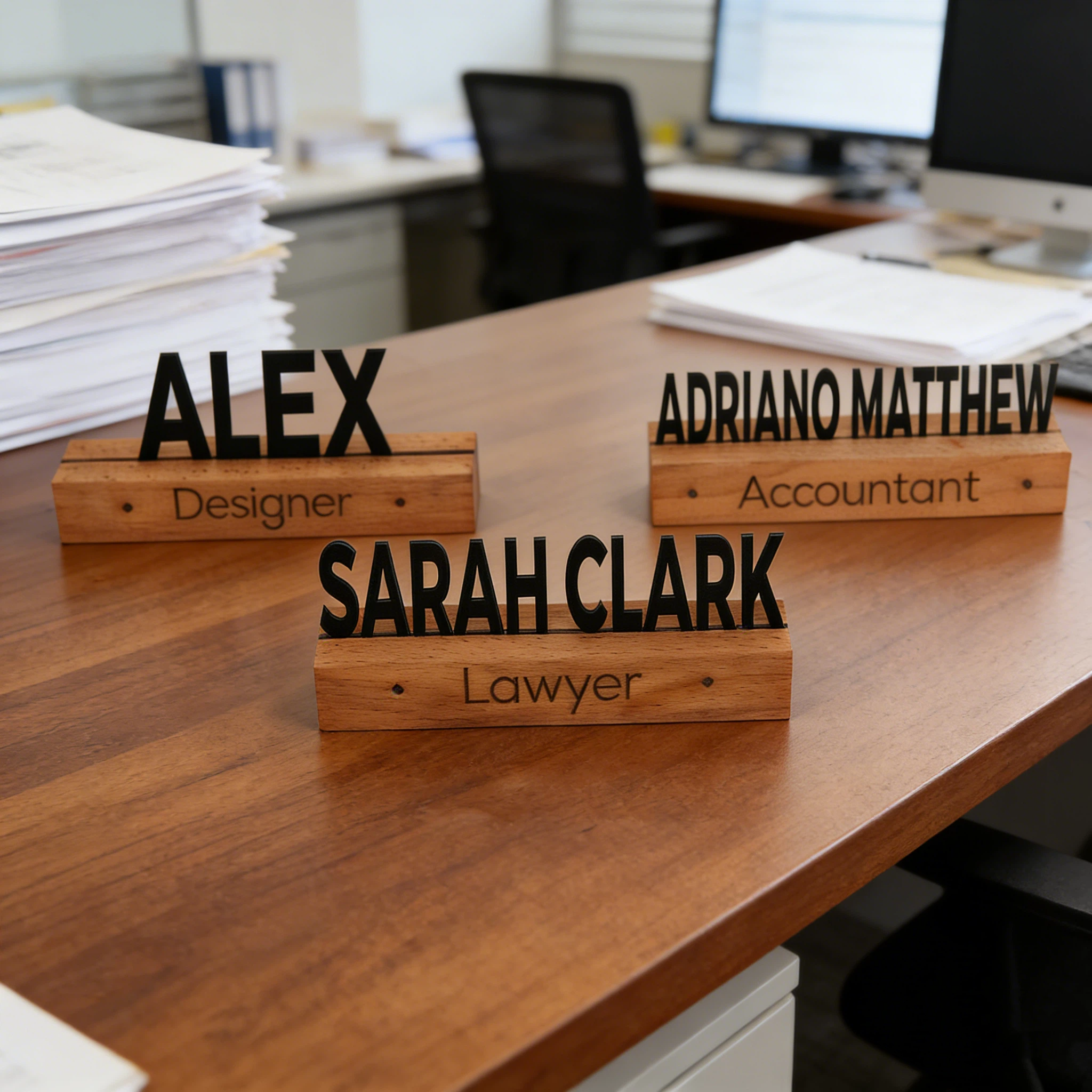 Personalized Wood Desk Name Plate | JNSDec197