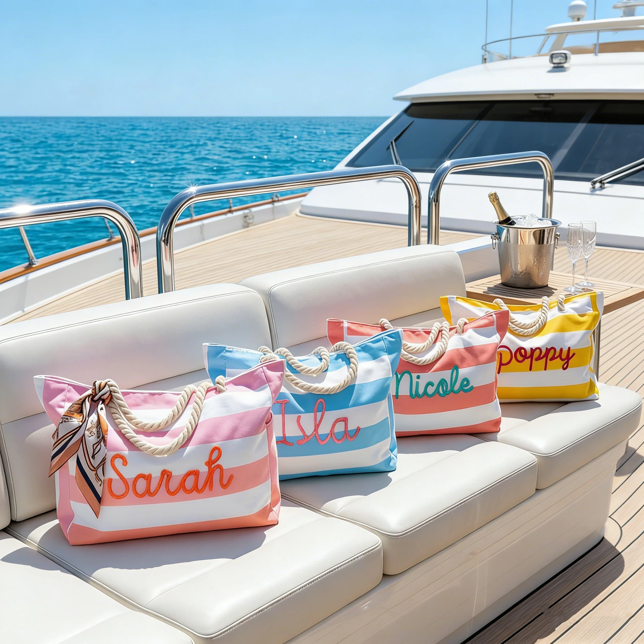Personalized Hand Embroidered Waterproof Beach Tote Bag for Unique & Love | JNSBag128